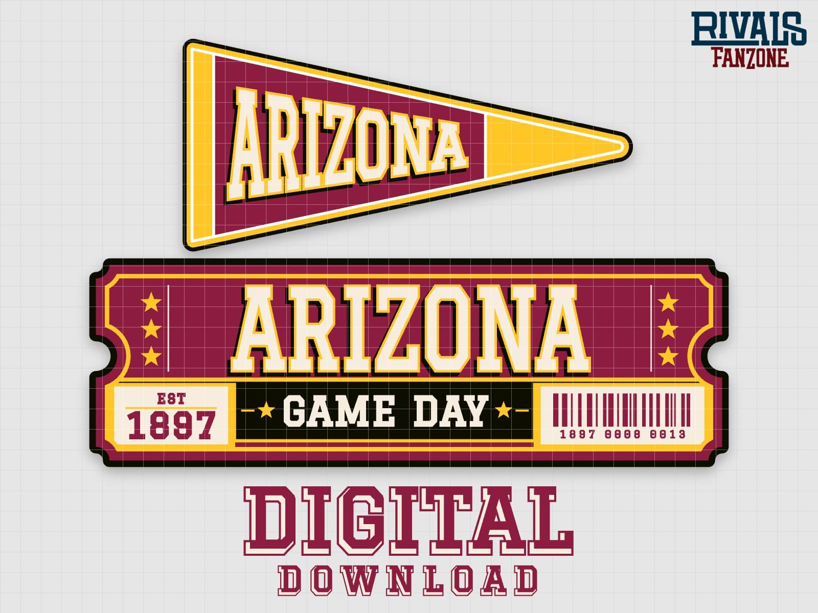 Arizona Pennant & Ticket SVG – Cricut Cut Files — preview 1