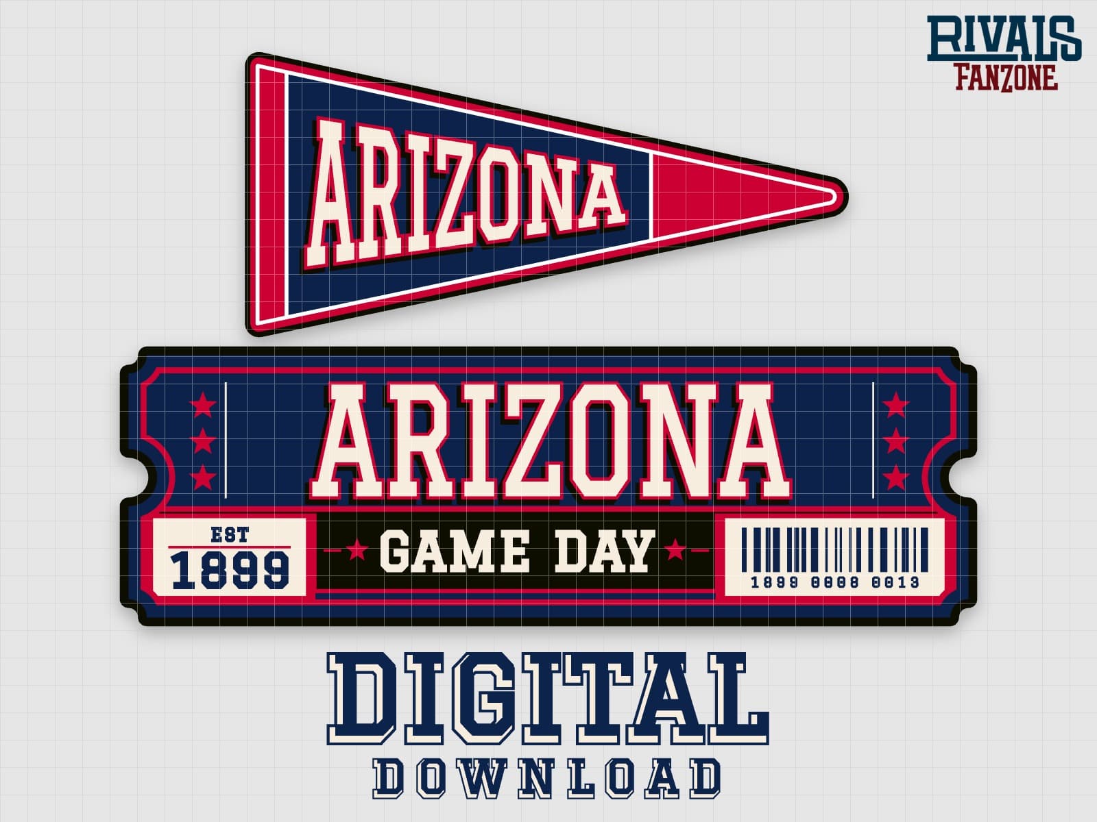 Arizona Pennant & Ticket SVG – Cricut Cut Files — preview 1