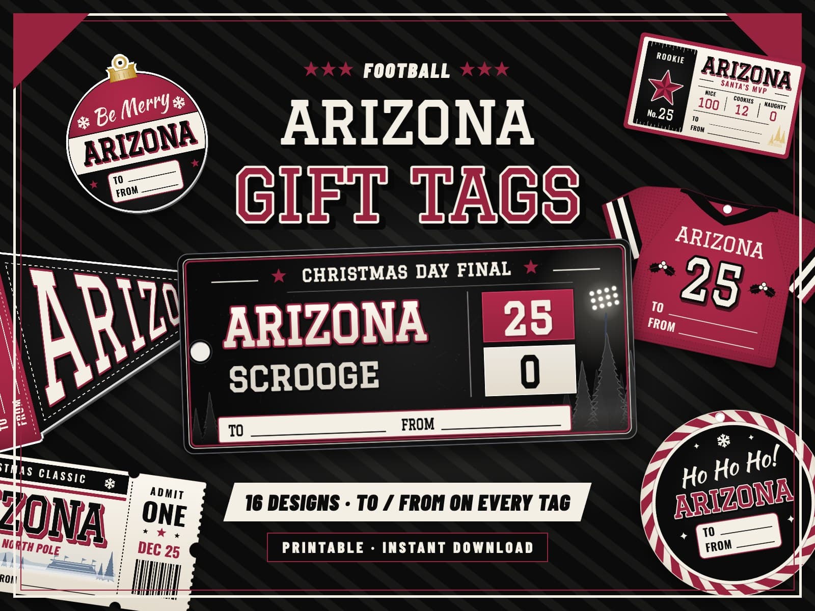 Arizona Game Day Gift Tags – 16 Printable Designs — preview 1