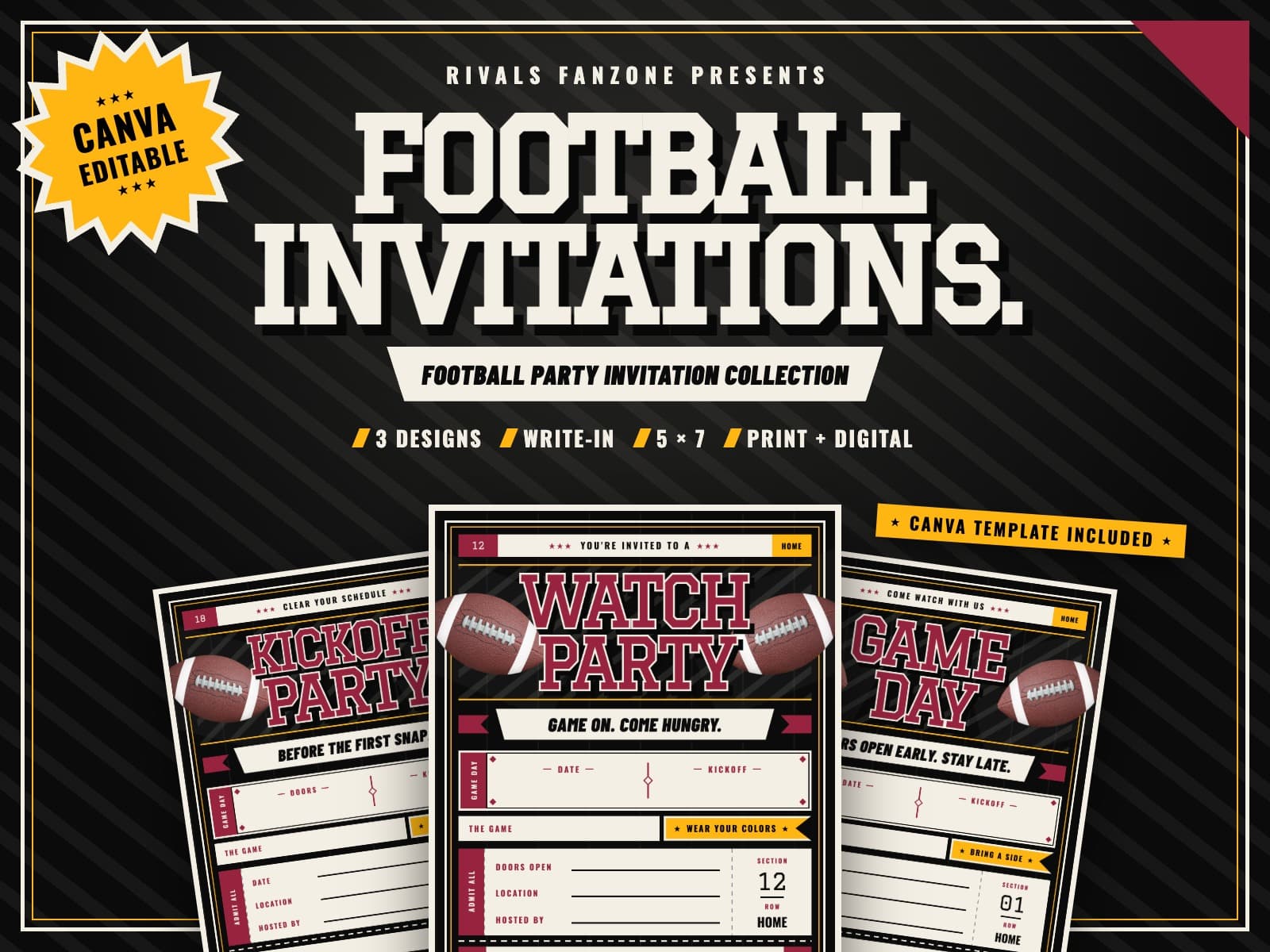 Arizona Football Party Invitations — preview 1