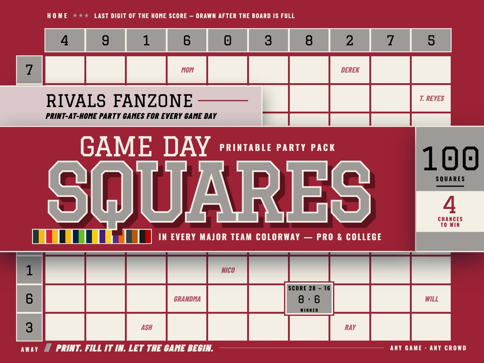 Arkansas Football Squares — preview 1