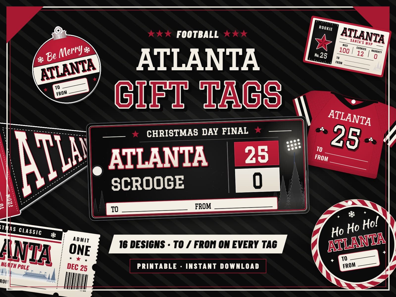 Atlanta Game Day Gift Tags – 16 Printable Designs — preview 1