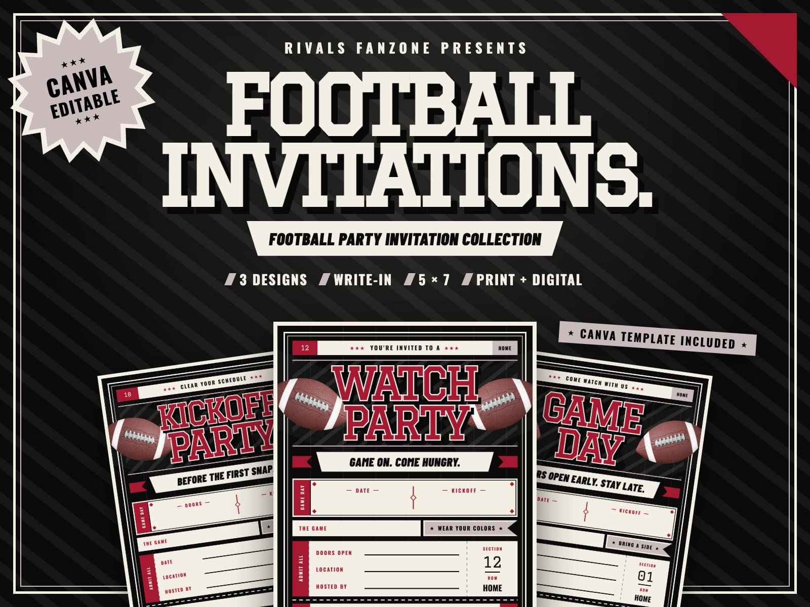 Atlanta Football Party Invitations — preview 1