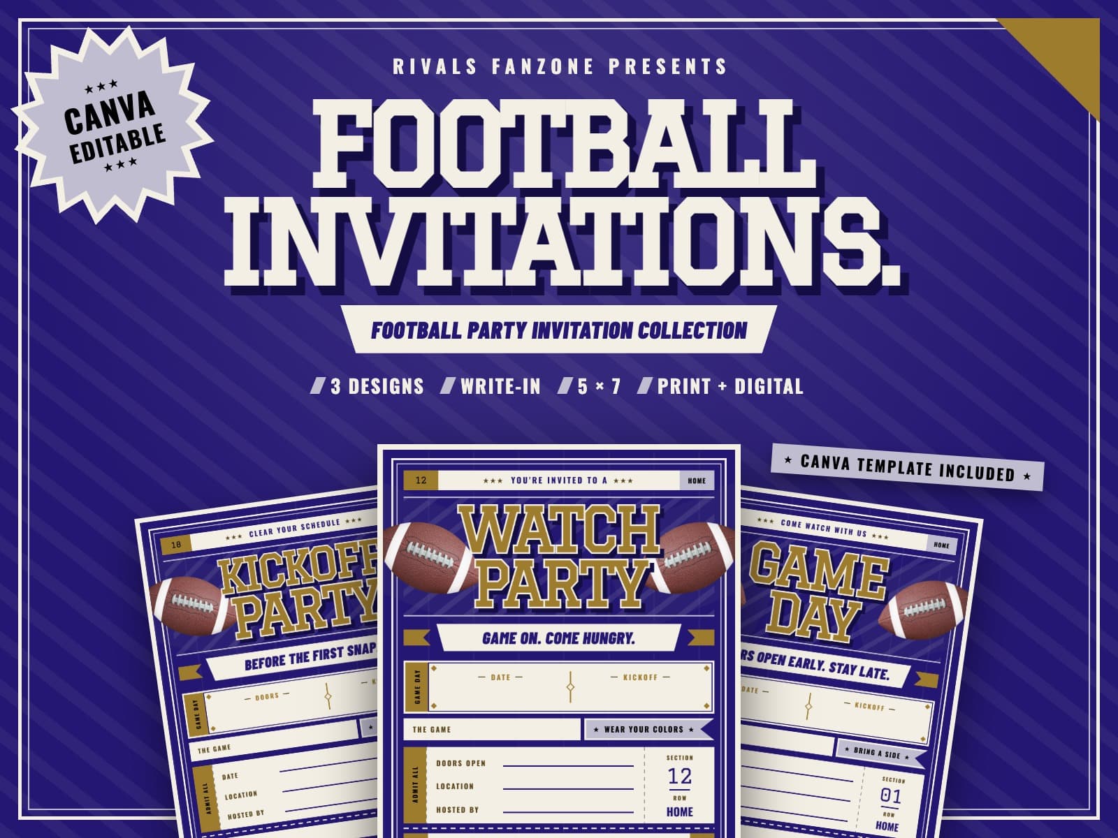 Baltimore Football Party Invitations — preview 1