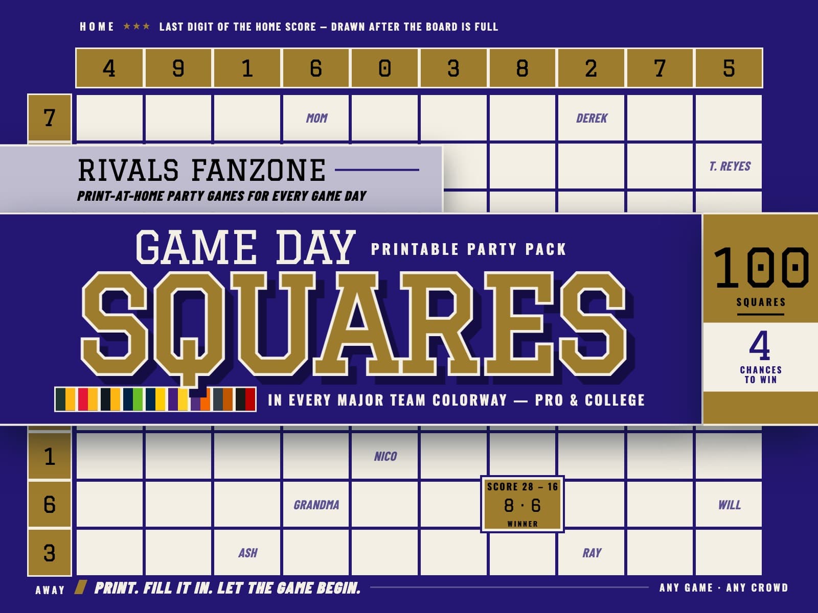 Baltimore Football Squares — preview 1
