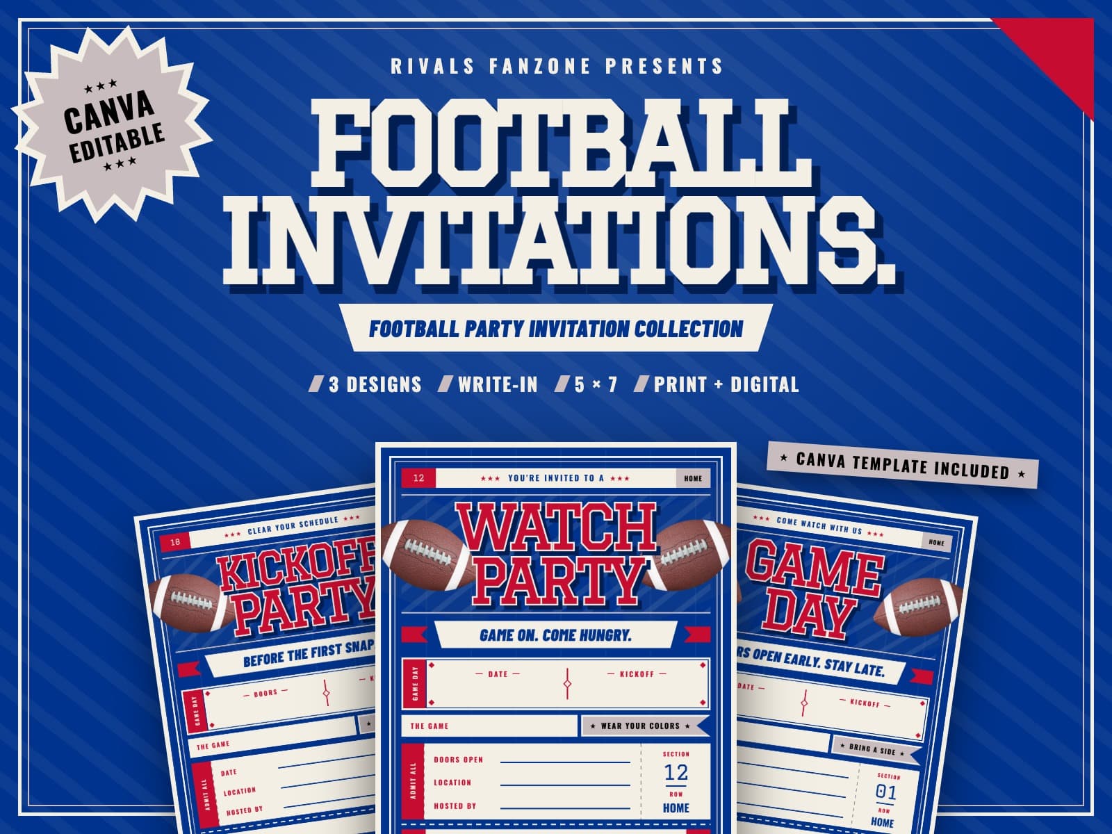 Buffalo Football Party Invitations — preview 1