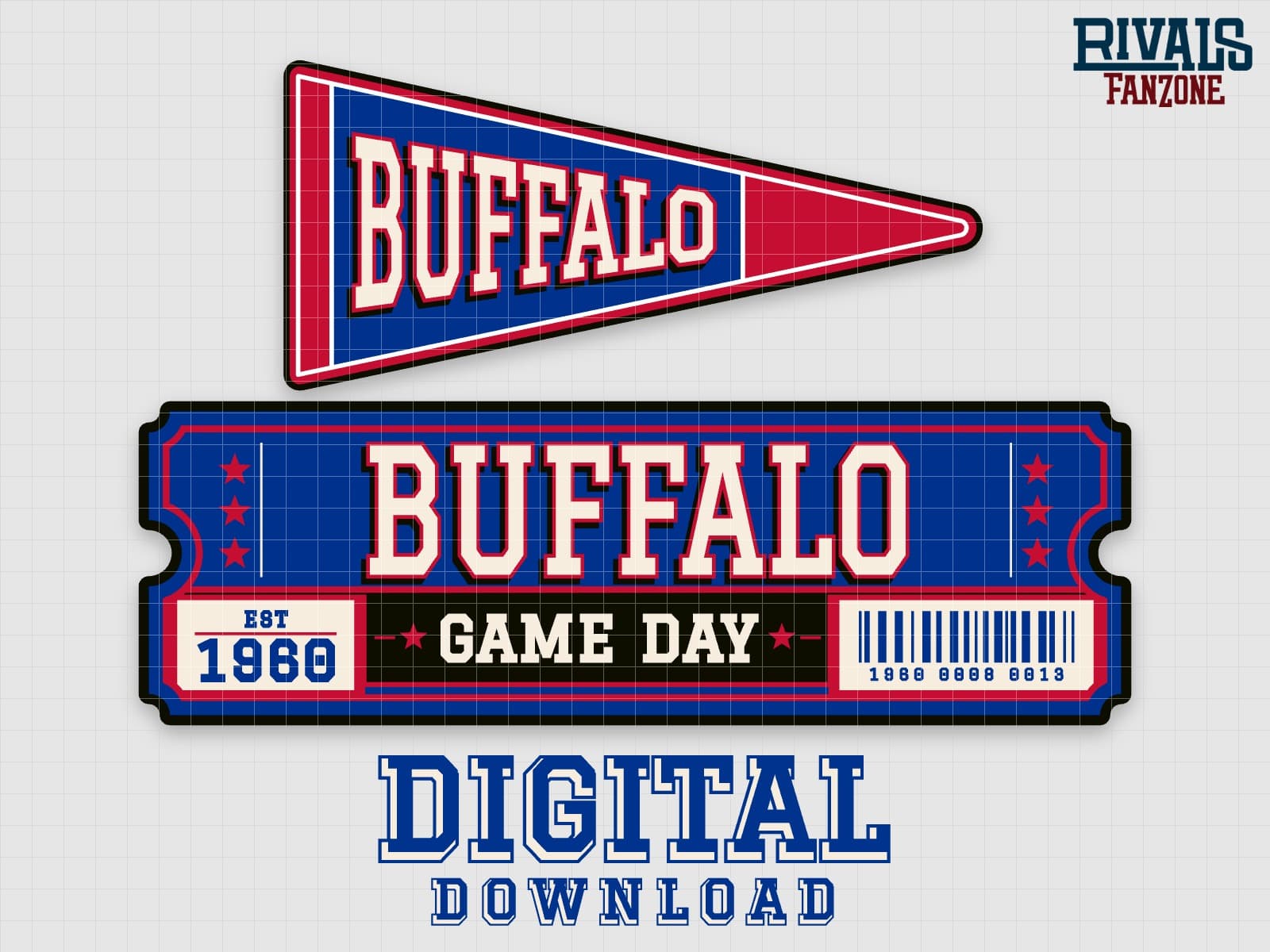 Buffalo Pennant & Ticket SVG – Cricut Cut Files — preview 1
