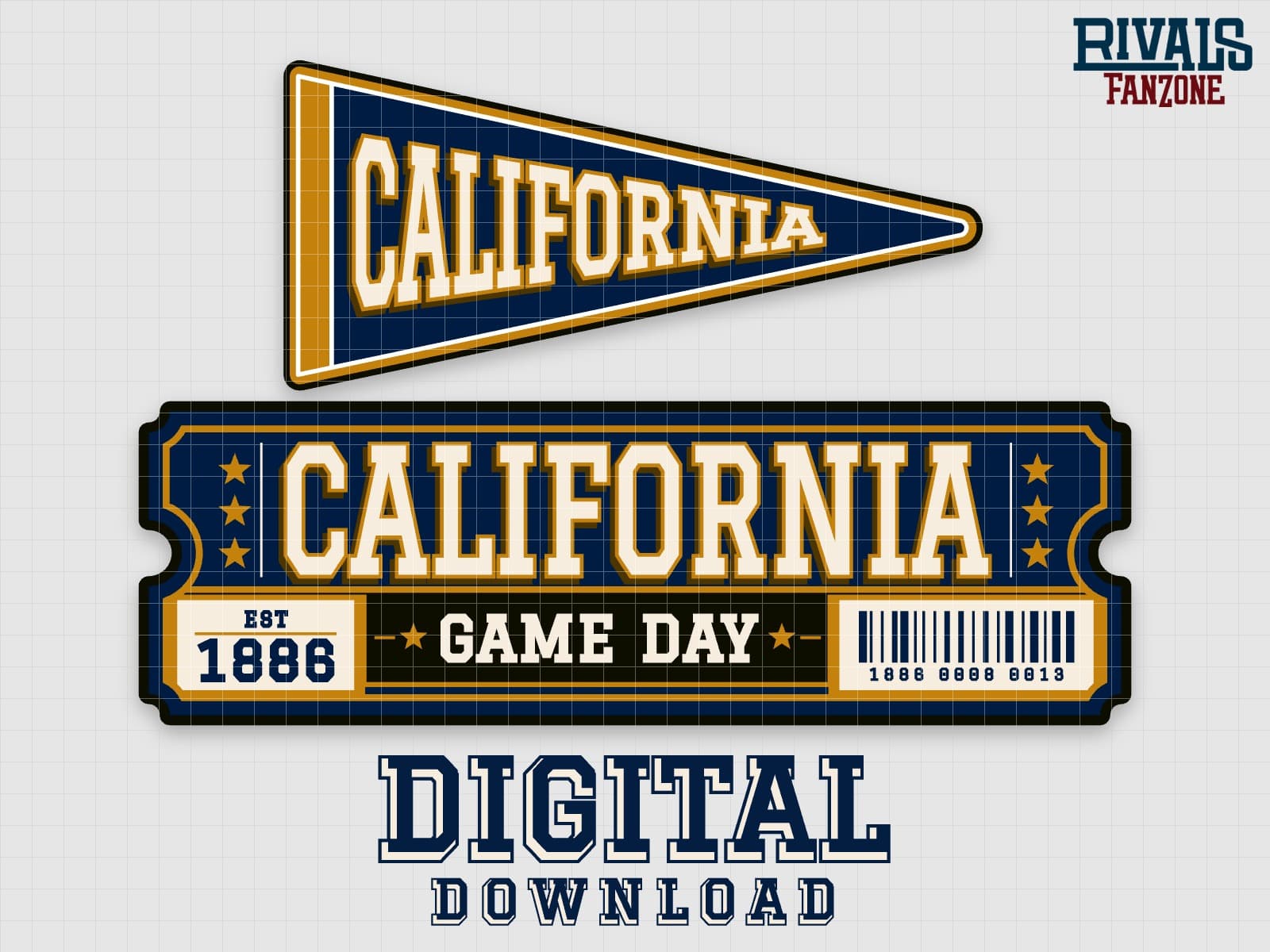 California Pennant & Ticket SVG – Cricut Cut Files — preview 1