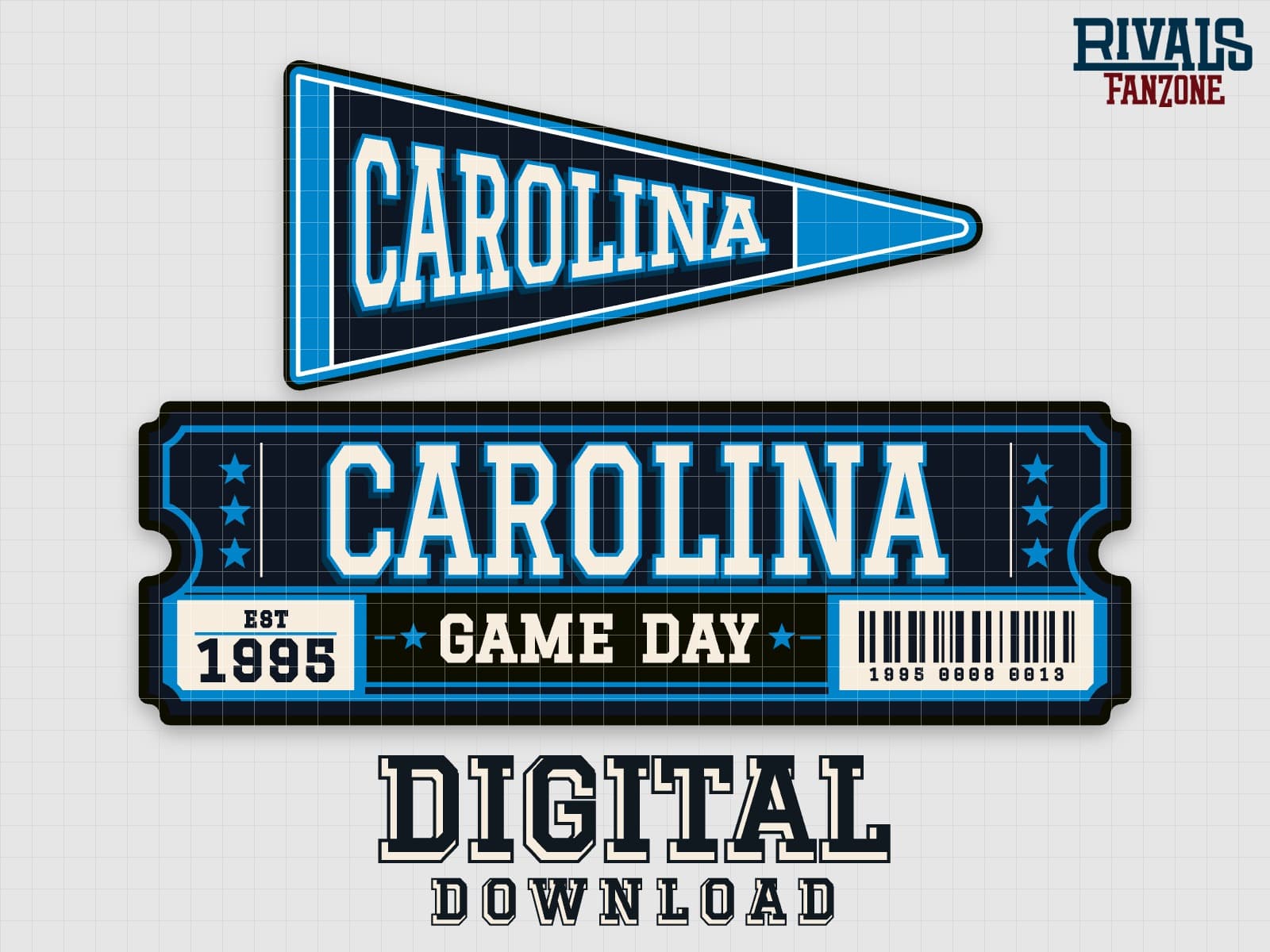 Carolina Pennant & Ticket SVG – Cricut Cut Files — preview 1
