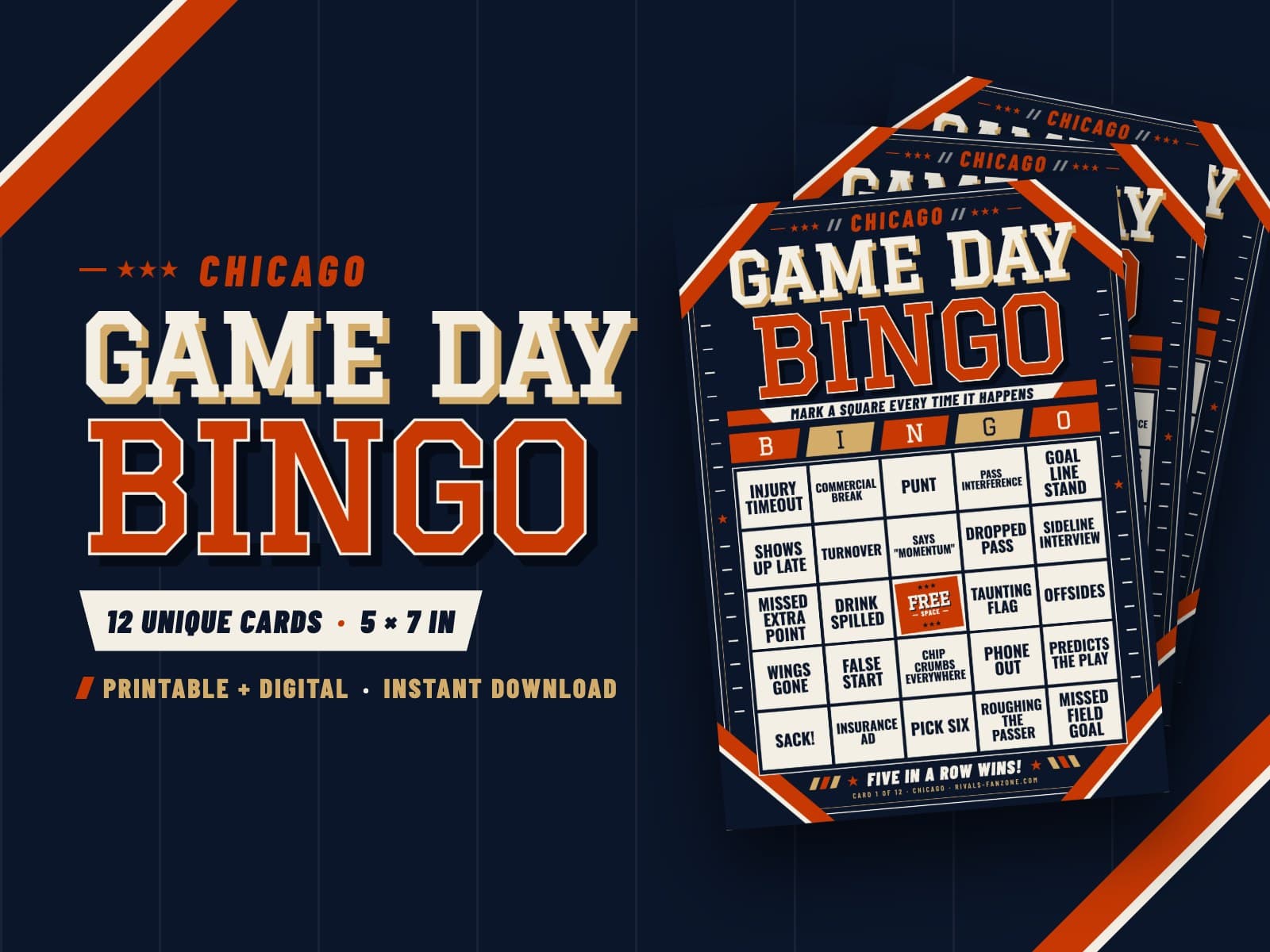 Chicago Game Day Bingo – 12 Card Pack — preview 1