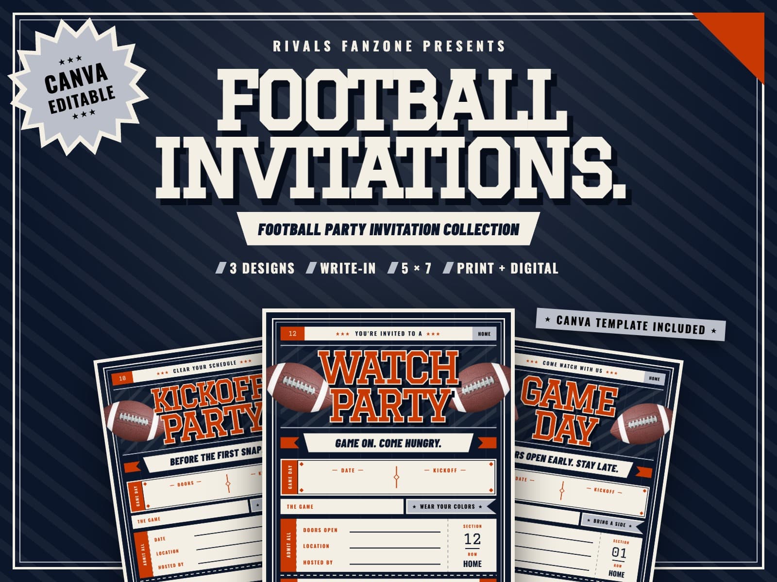 Chicago Football Party Invitations — preview 1