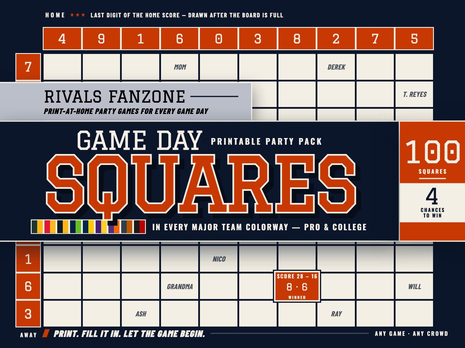 Chicago Football Squares — preview 1