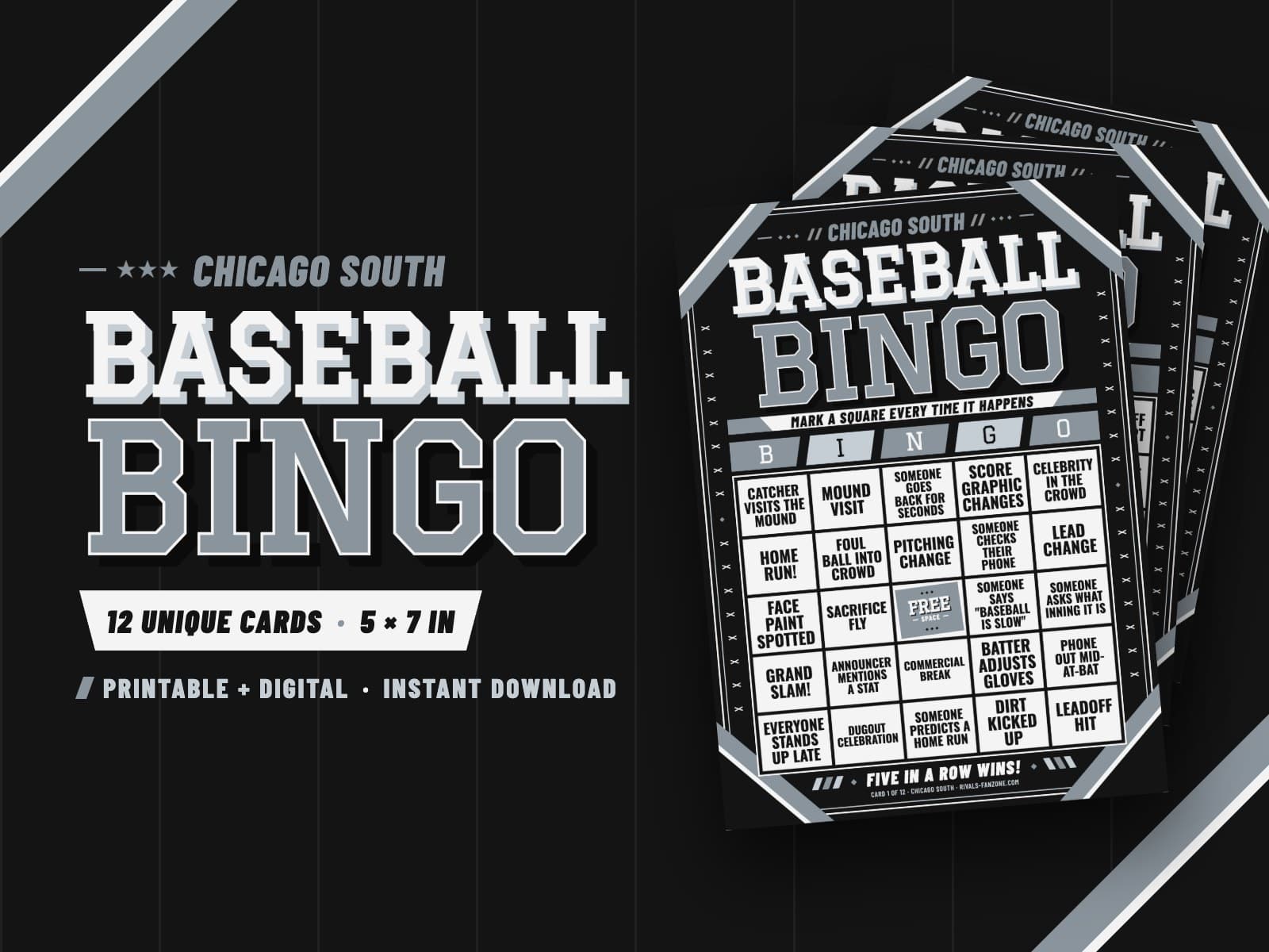 Chicago South Side Baseball Bingo – 12 Card Pack — preview 1