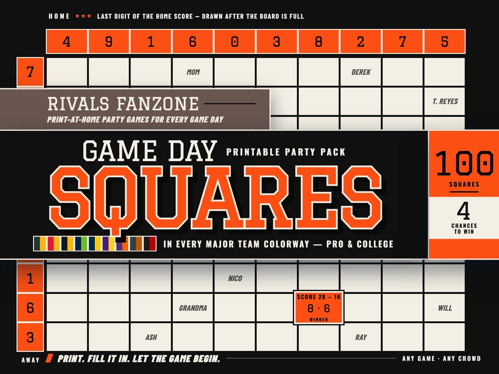 Cincinnati Football Squares — preview 1