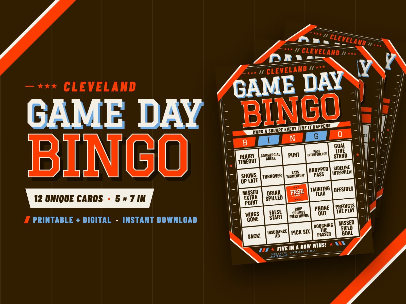 Cleveland Game Day Bingo – 12 Card Pack — preview 1