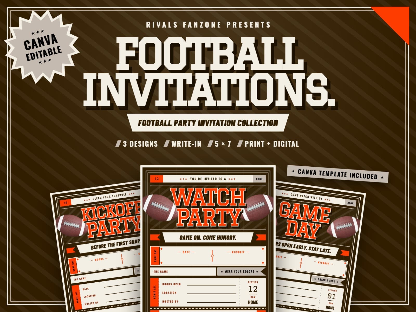 Cleveland Football Party Invitations — preview 1