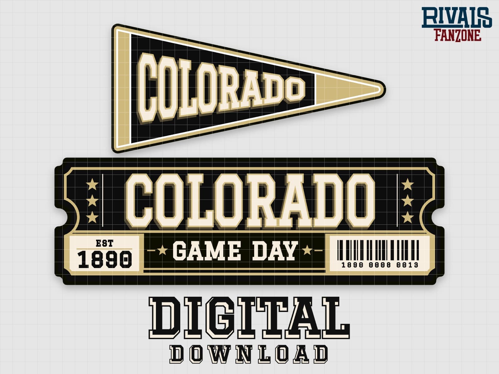 Colorado Pennant & Ticket SVG – Cricut Cut Files — preview 1