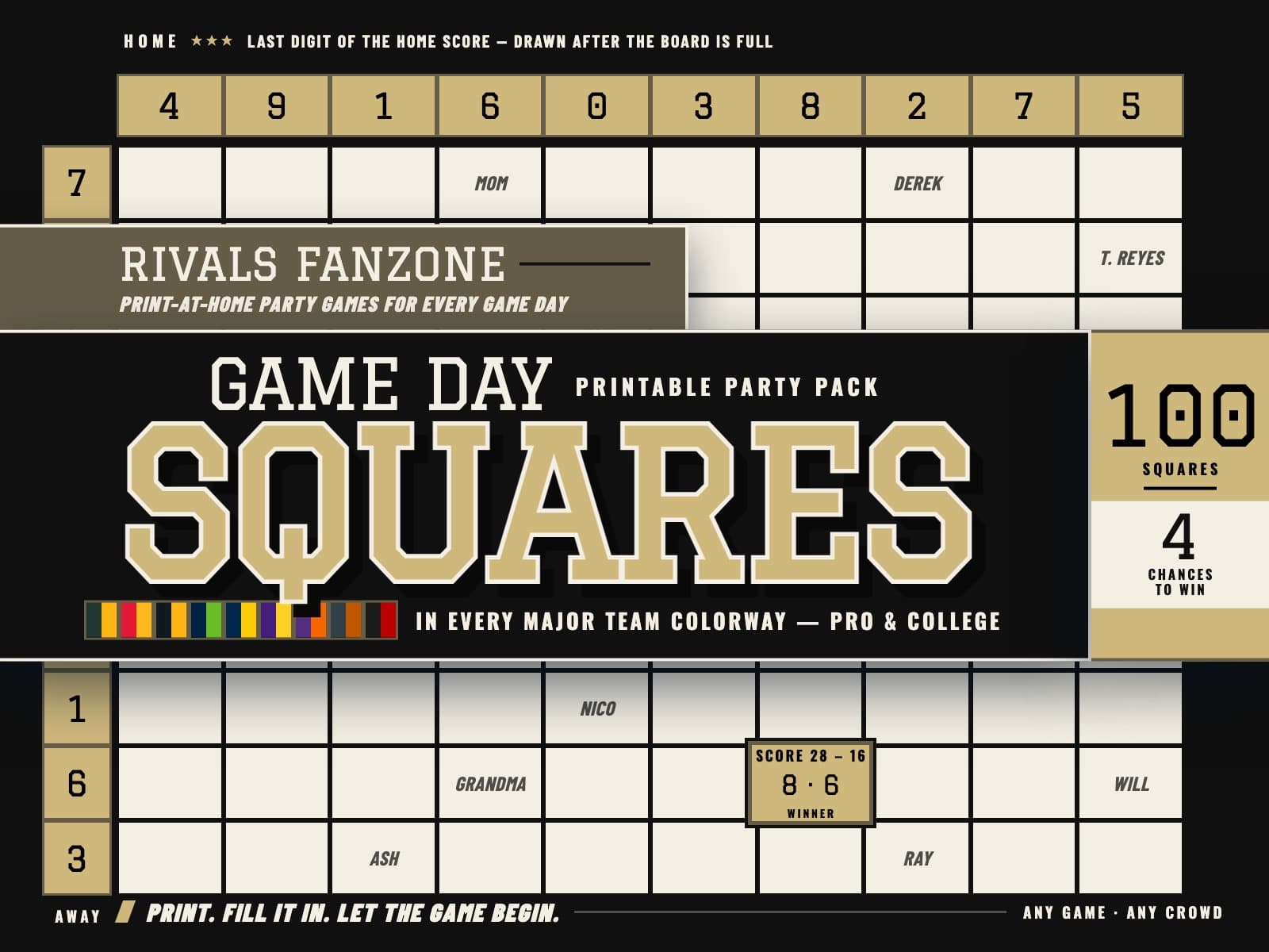 Colorado Football Squares — preview 1