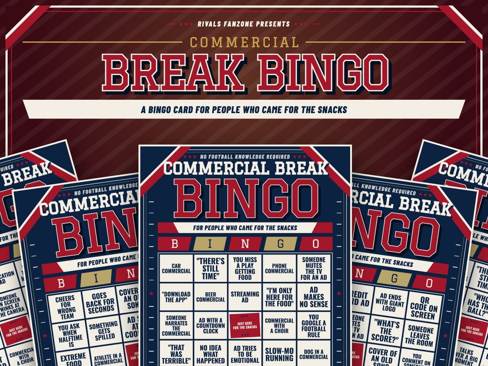 Commercial Break Bingo – 12 Card Pack for Non-Football Fans — preview 1