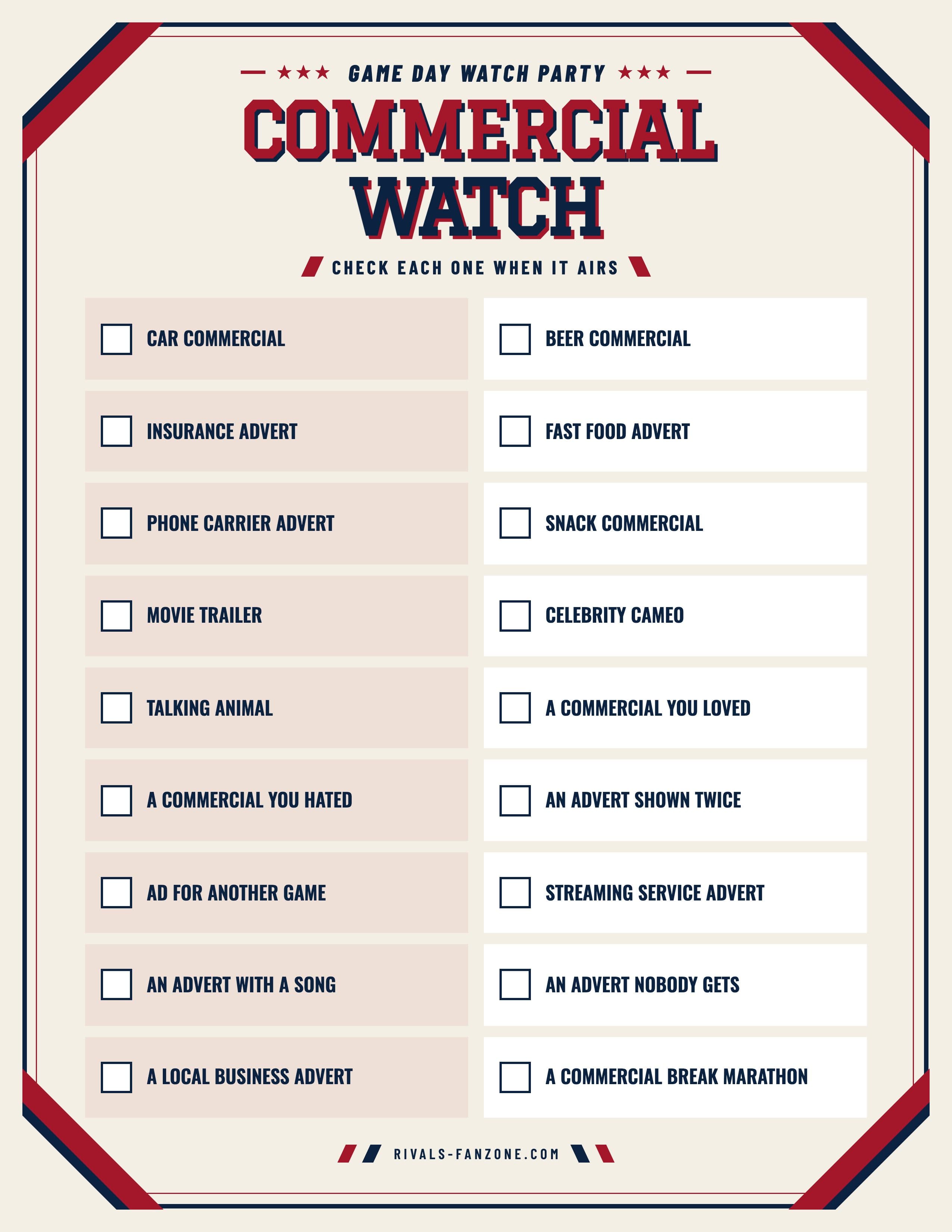 Commercial Watch – Printable Ad Spotting Game