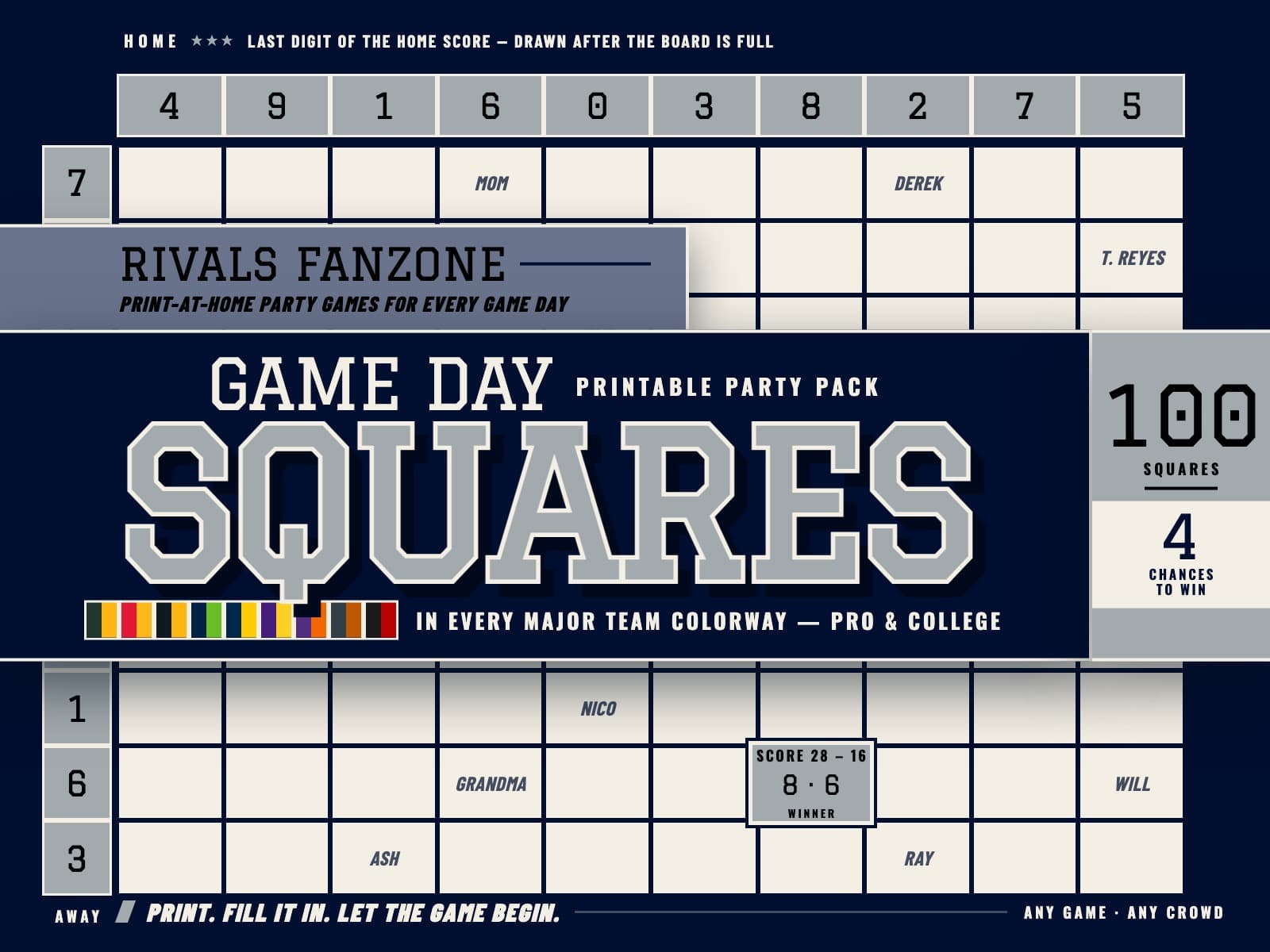 Connecticut Football Squares — preview 1