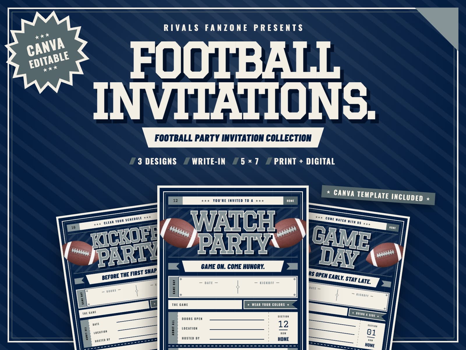 Dallas Football Party Invitations — preview 1