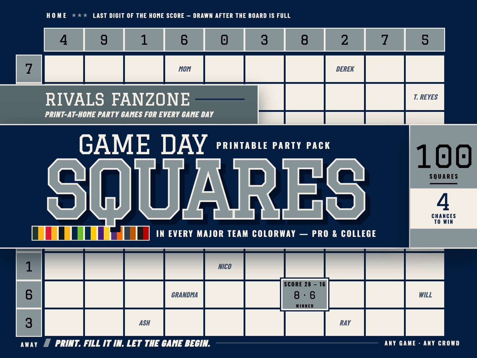 Dallas Football Squares — preview 1