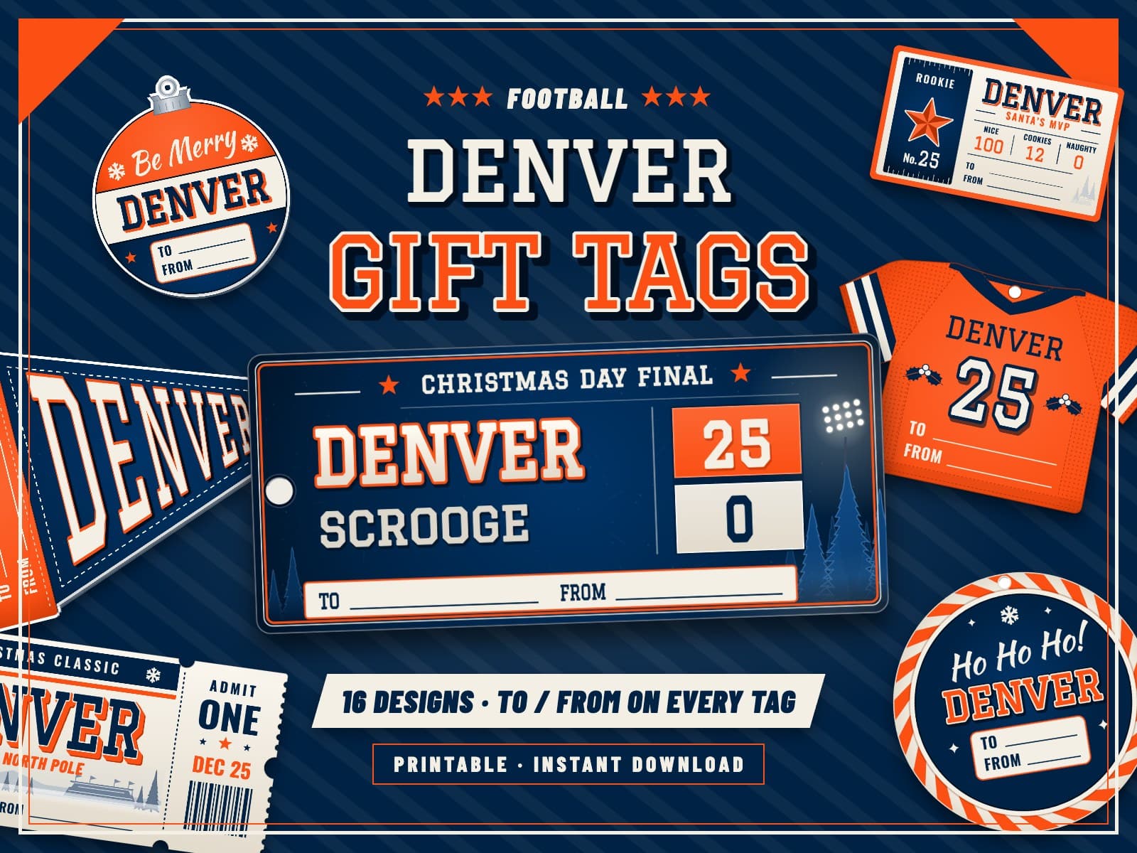 Denver Game Day Gift Tags – 16 Printable Designs — preview 1