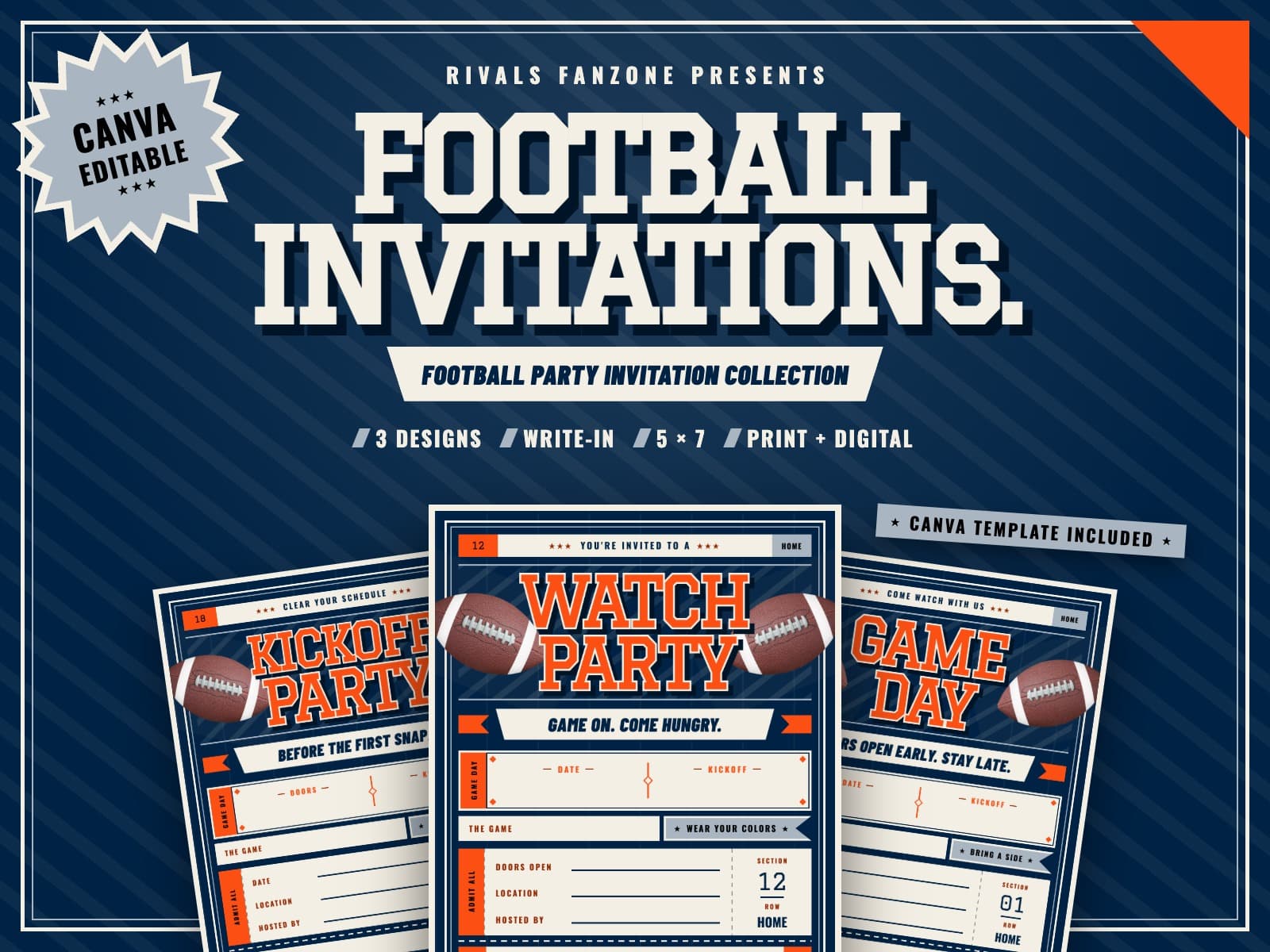 Denver Football Party Invitations — preview 1