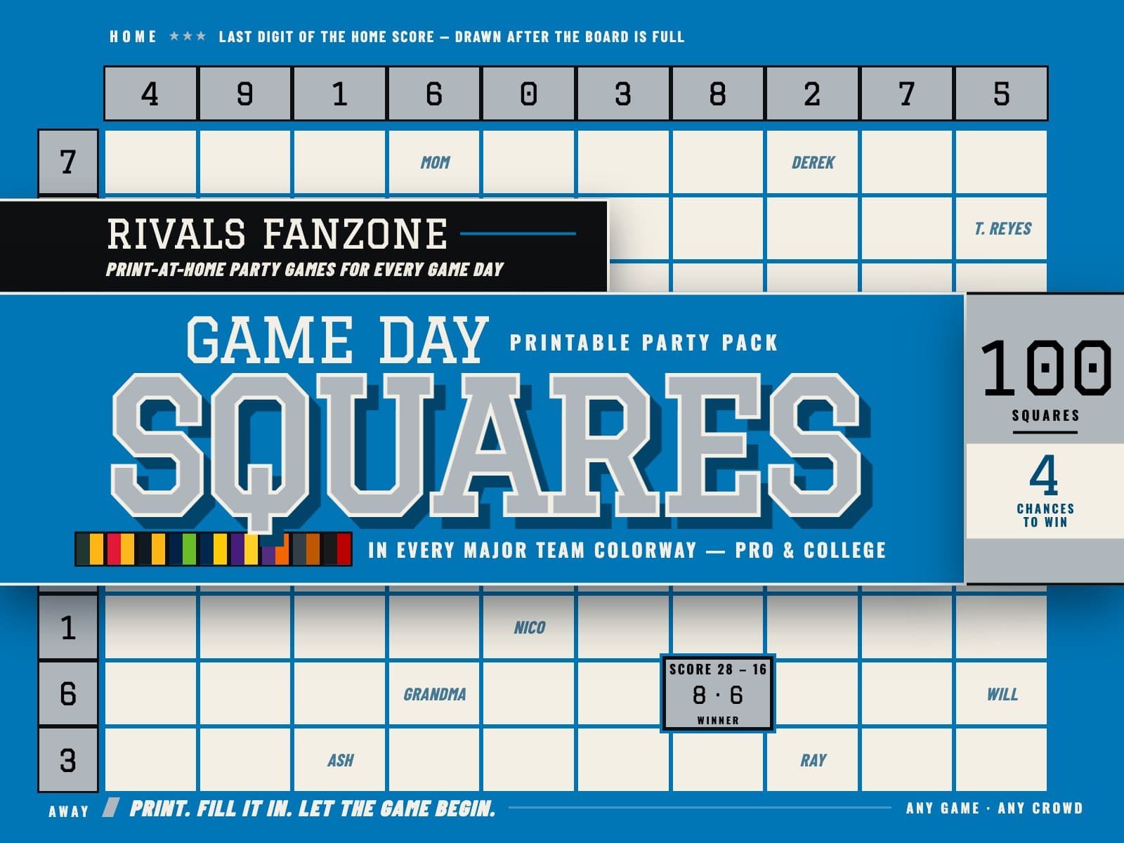 Detroit Football Squares — preview 1