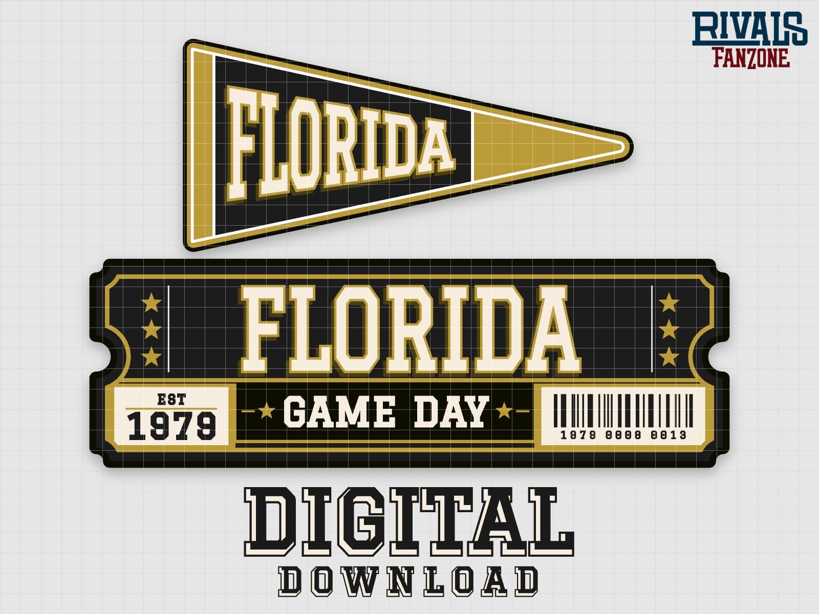 Florida Pennant & Ticket SVG – Cricut Cut Files — preview 1