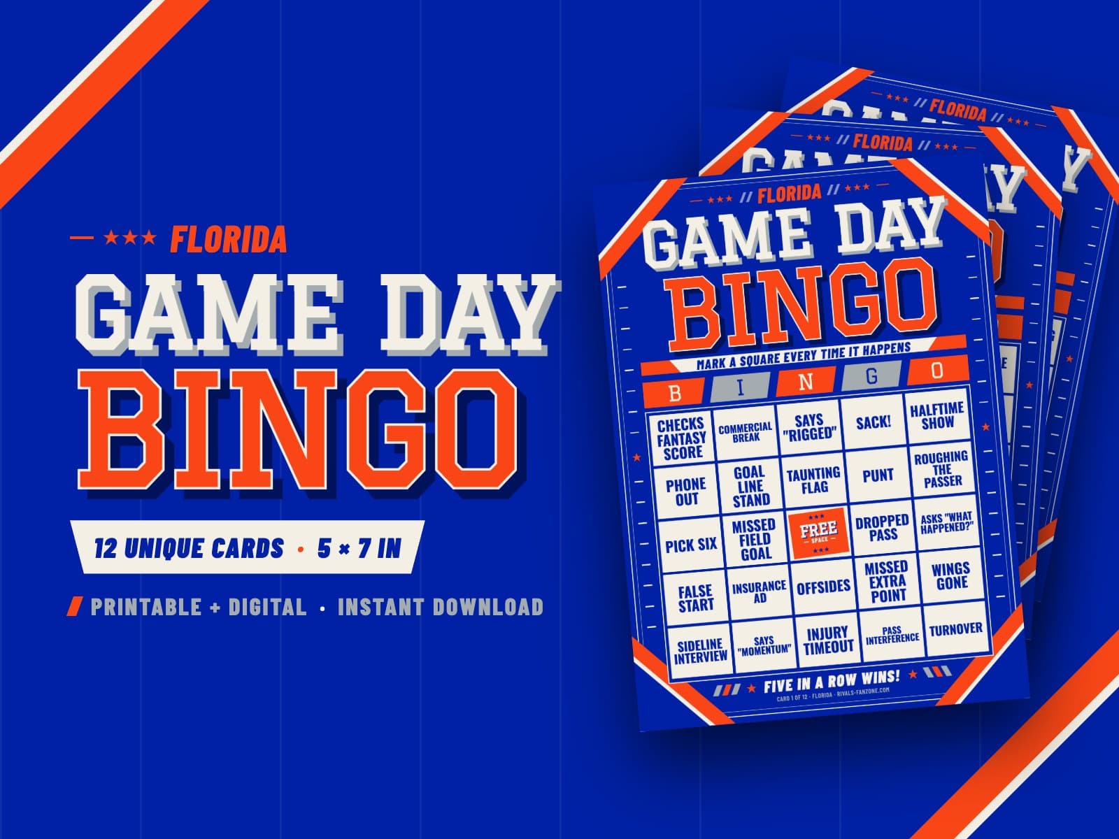 Florida Game Day Bingo – 12 Card Pack — preview 1