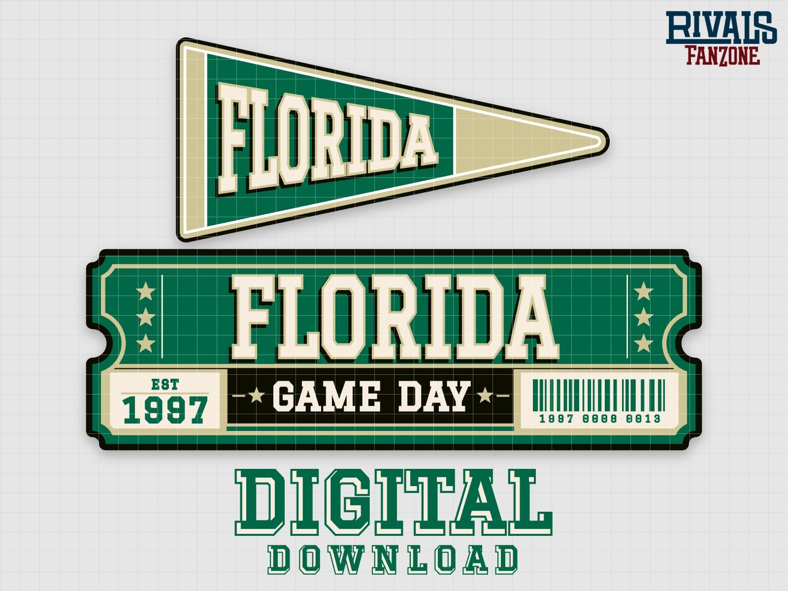 Florida Pennant & Ticket SVG – Cricut Cut Files — preview 1