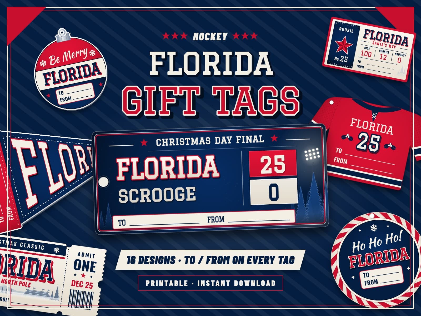 Florida Hockey Game Day Gift Tags – 16 Printable Designs — preview 1