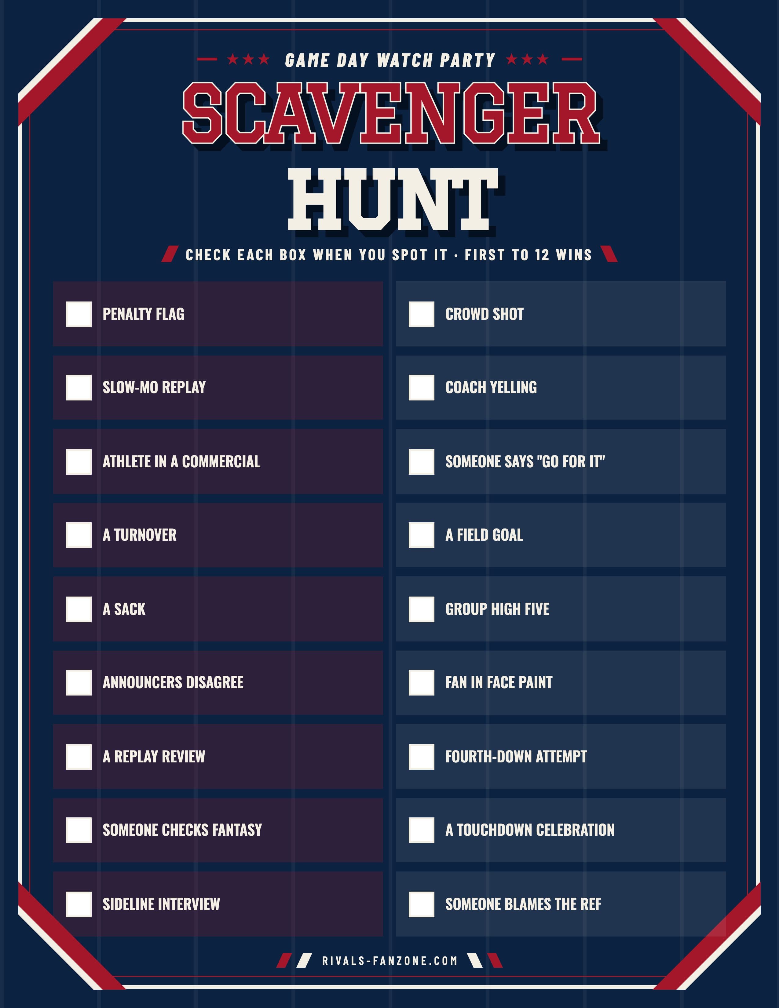 Game Day Scavenger Hunt – 18 Broadcast Moments
