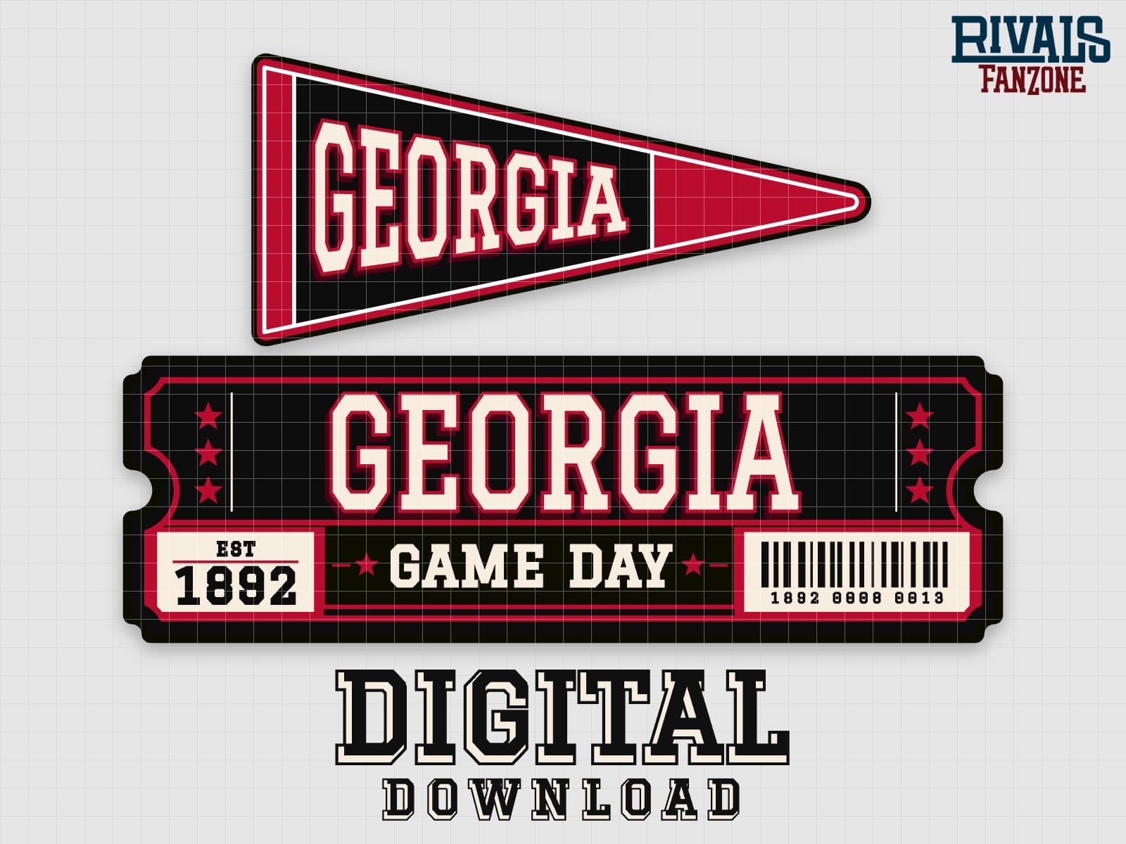 Georgia Pennant & Ticket SVG – Cricut Cut Files — preview 1