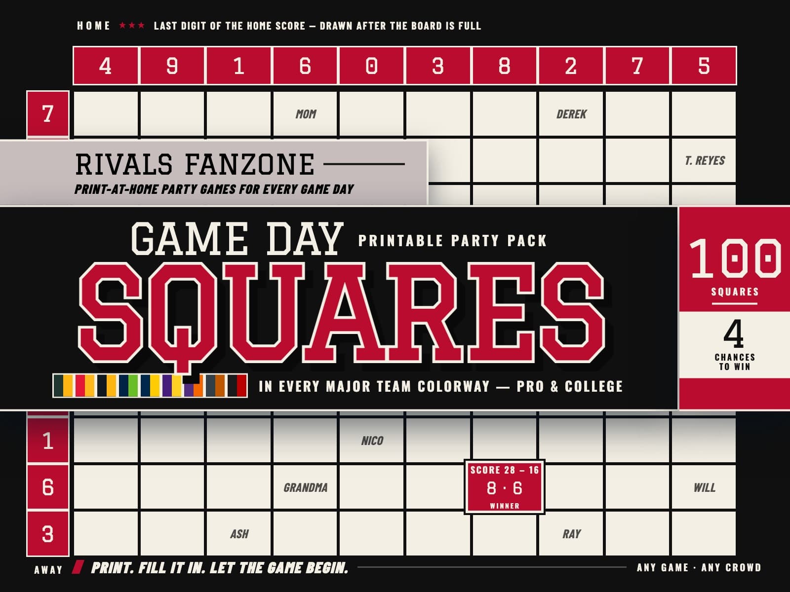 Georgia Football Squares — preview 1