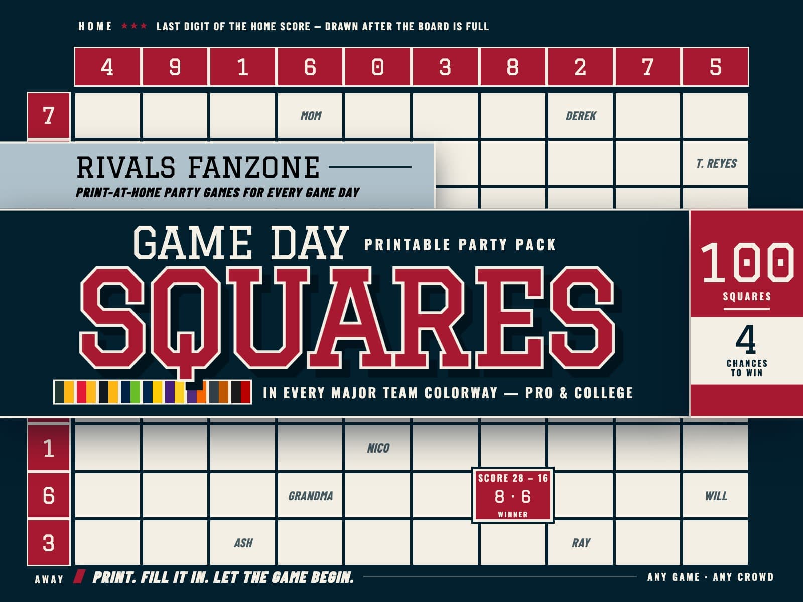 Houston Football Squares — preview 1