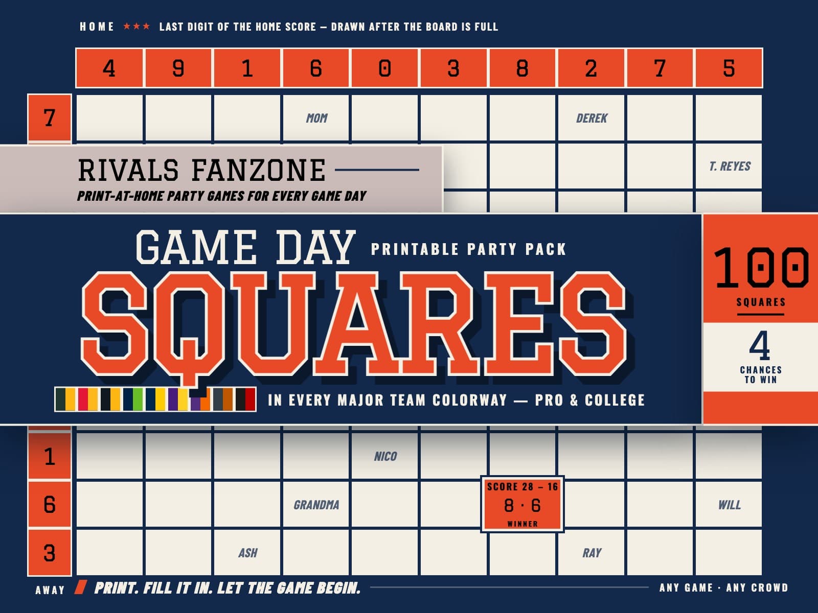 Illinois Football Squares — preview 1