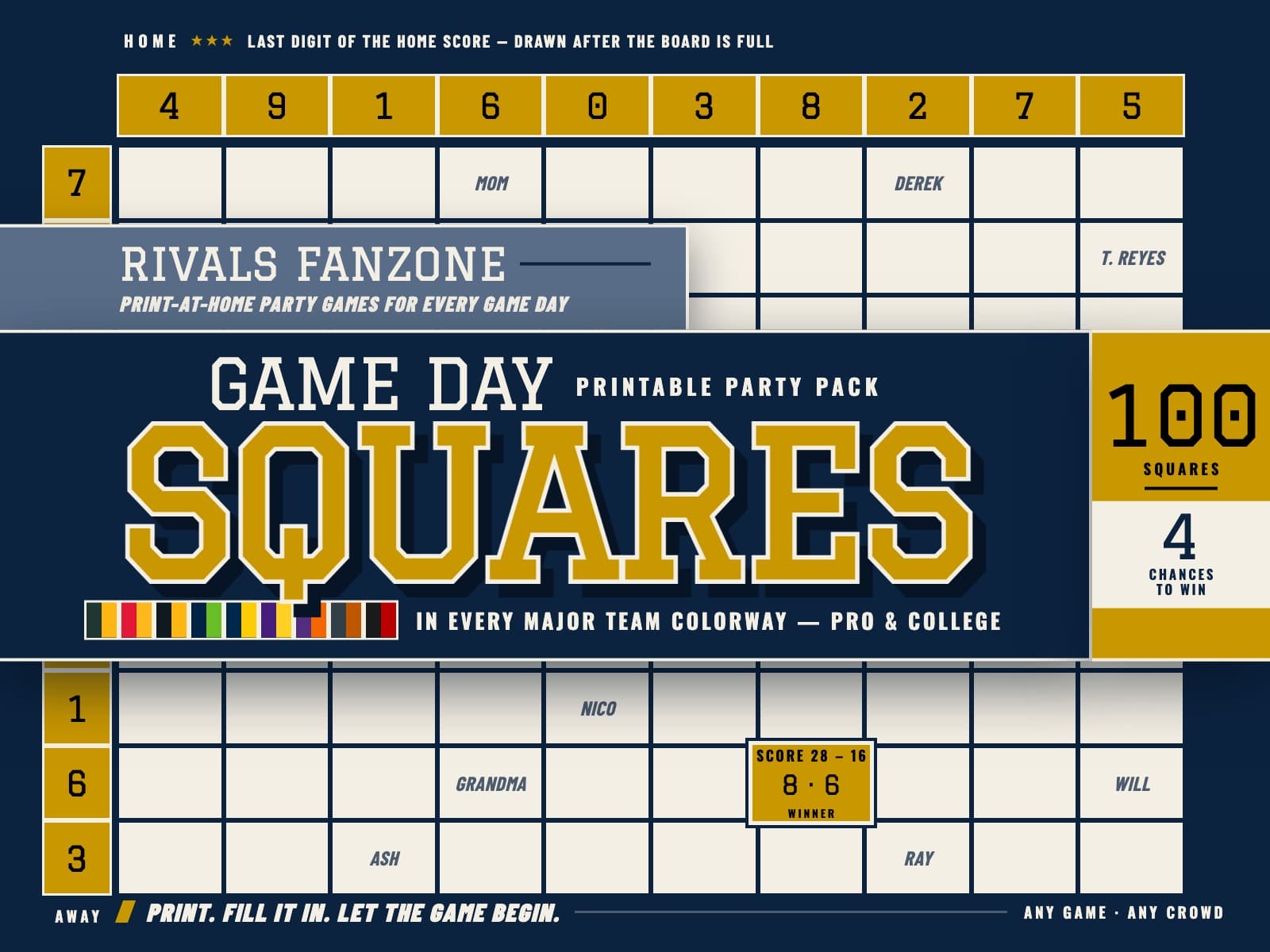 Indiana Football Squares — preview 1