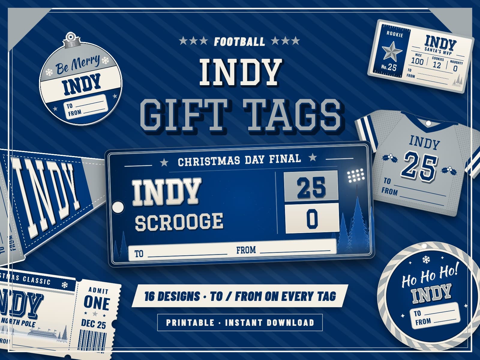 Indianapolis Game Day Gift Tags – 16 Printable Designs — preview 1