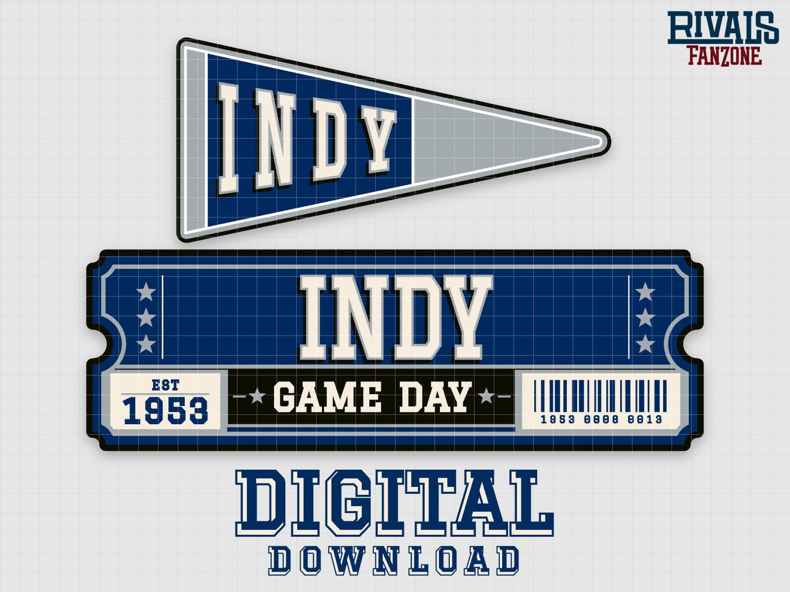 Indianapolis Pennant & Ticket SVG – Cricut Cut Files — preview 1