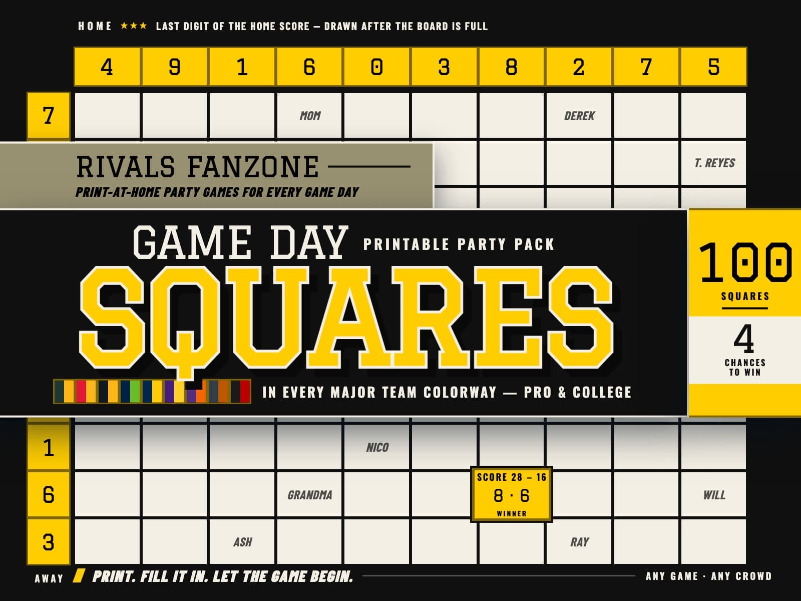 Iowa Football Squares — preview 1