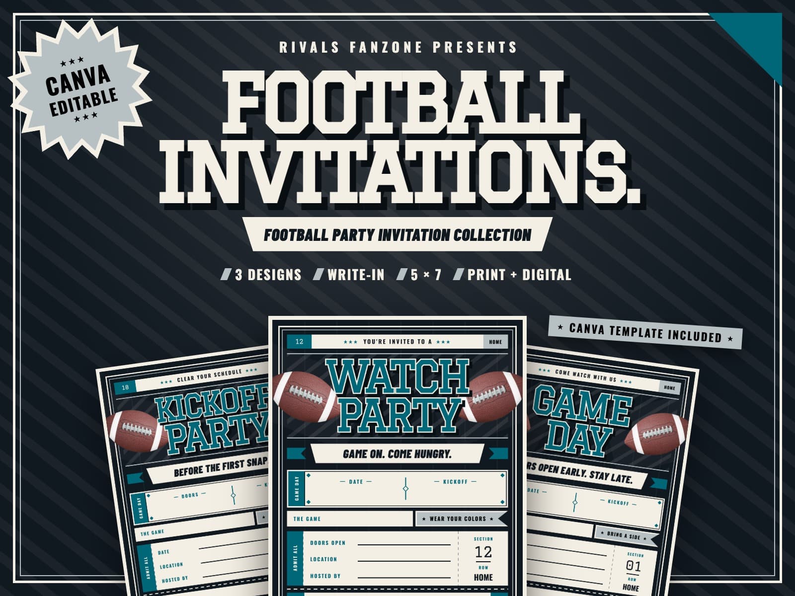 Jacksonville Football Party Invitations — preview 1