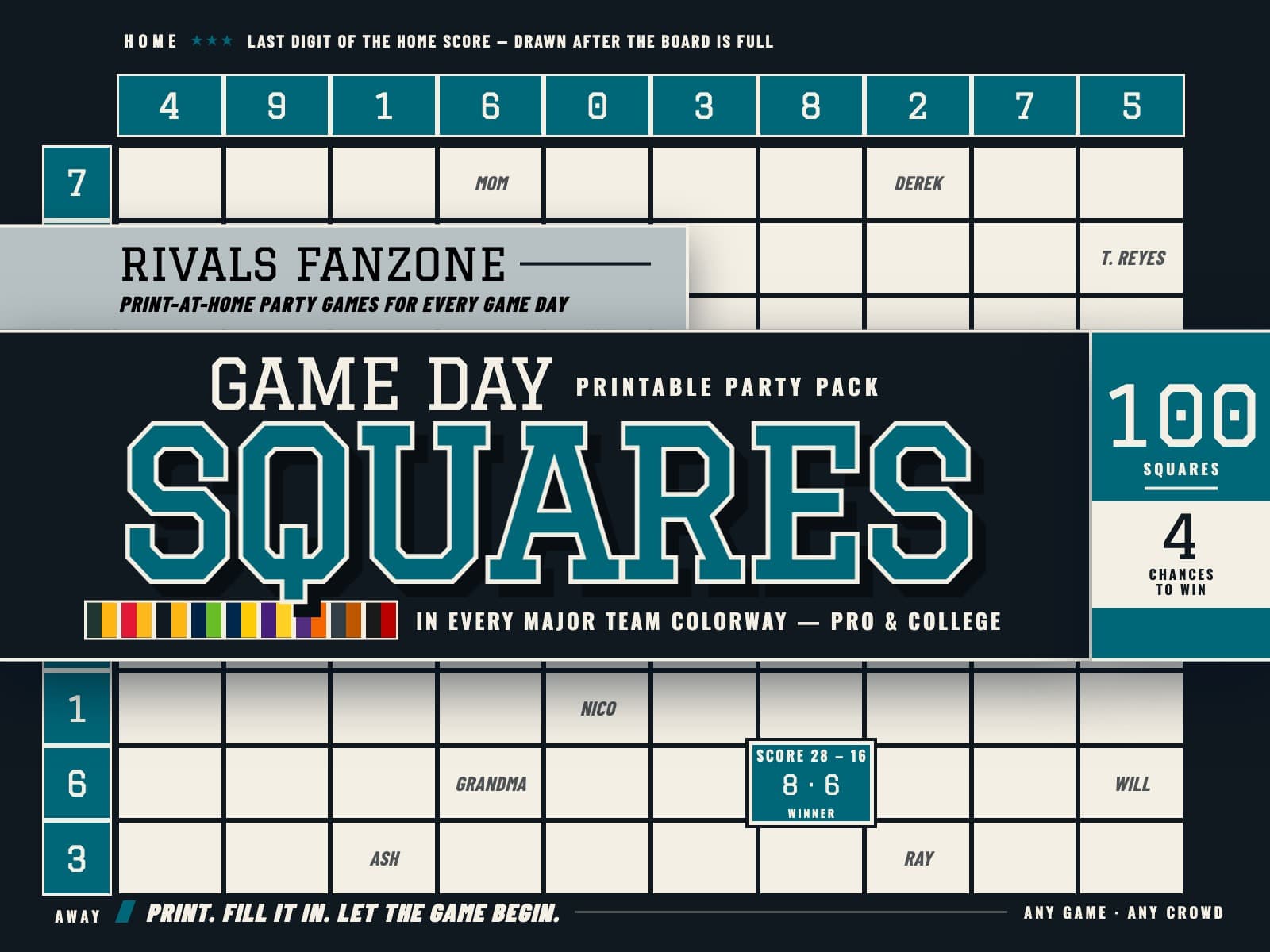 Jacksonville Football Squares — preview 1