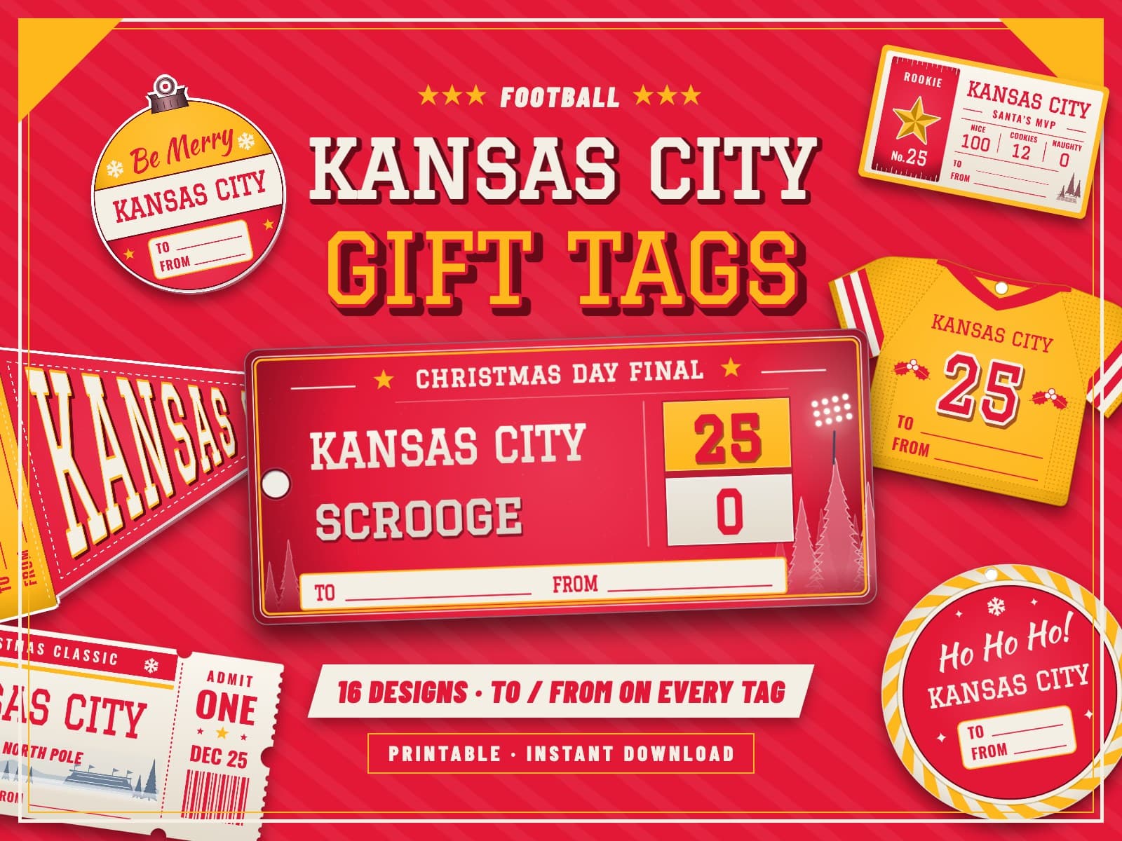 Kansas City Game Day Gift Tags – 16 Printable Designs — preview 1