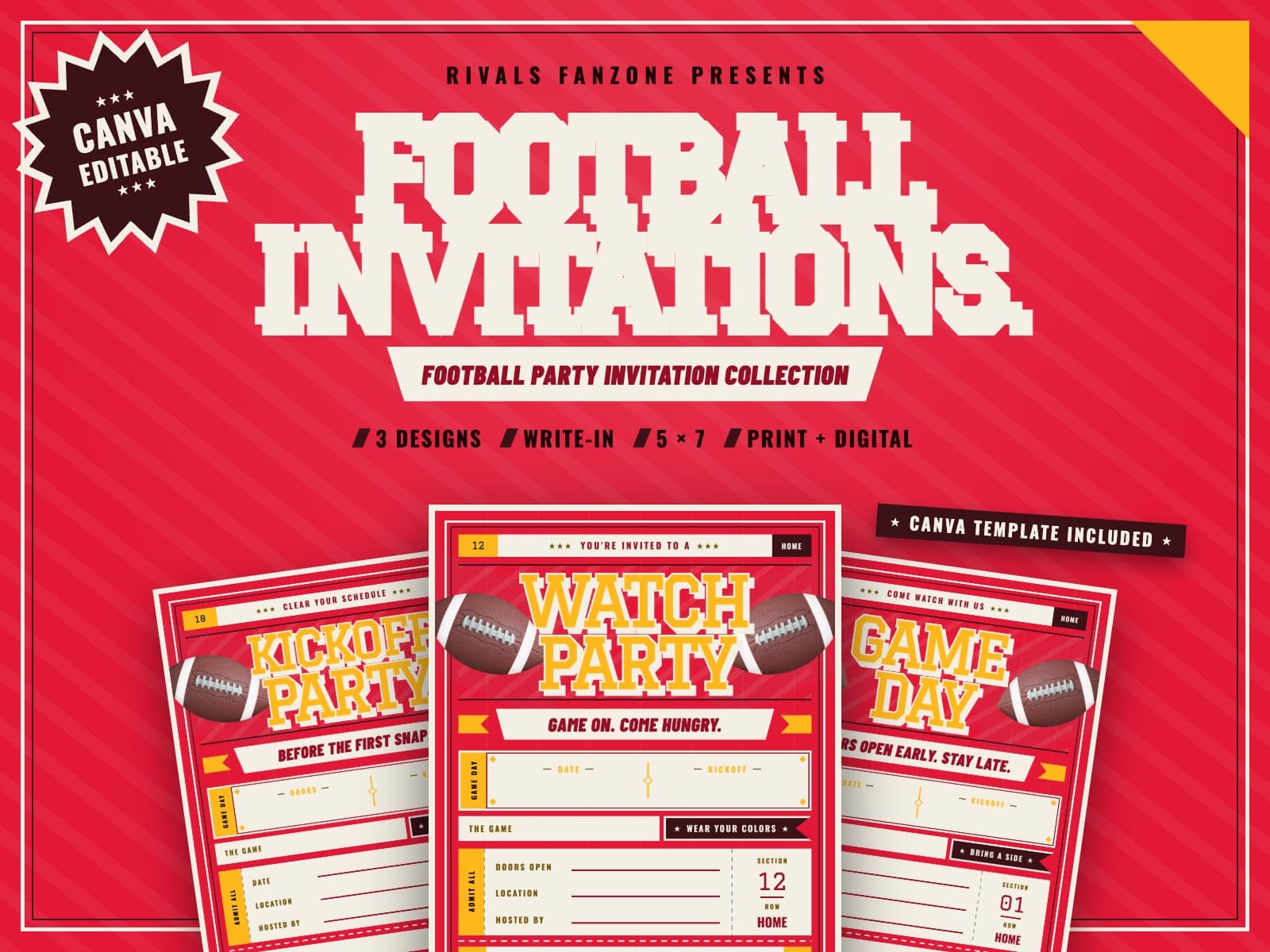 Kansas City Football Party Invitations — preview 1