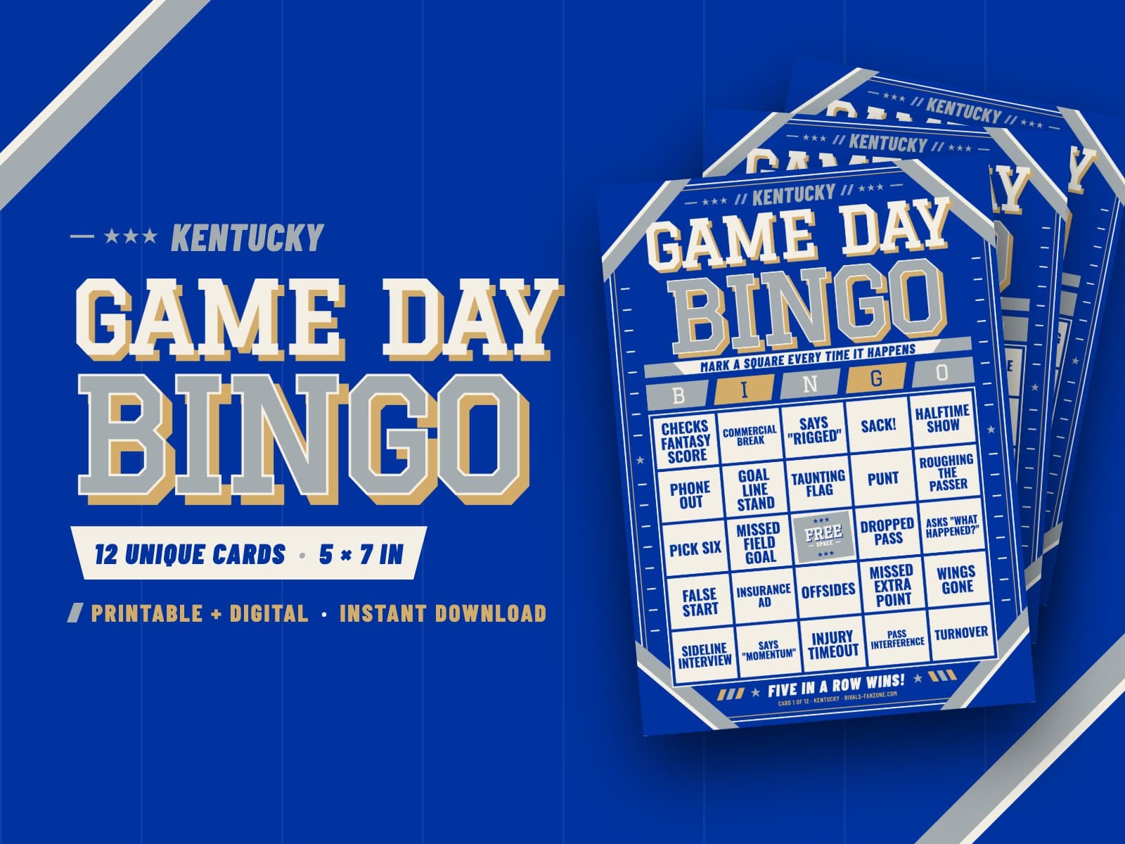 Kentucky Football Bingo – 12 Card Pack — preview 1