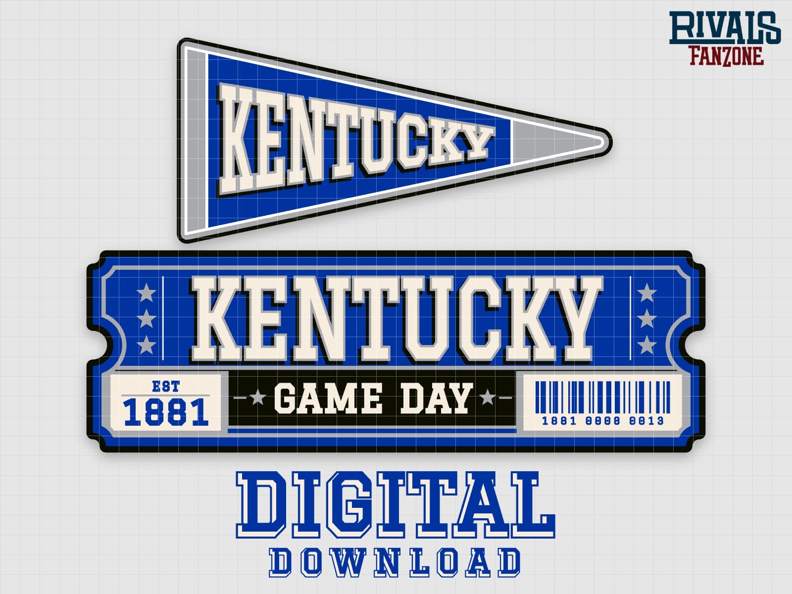 Kentucky Pennant & Ticket SVG – Cricut Cut Files — preview 1