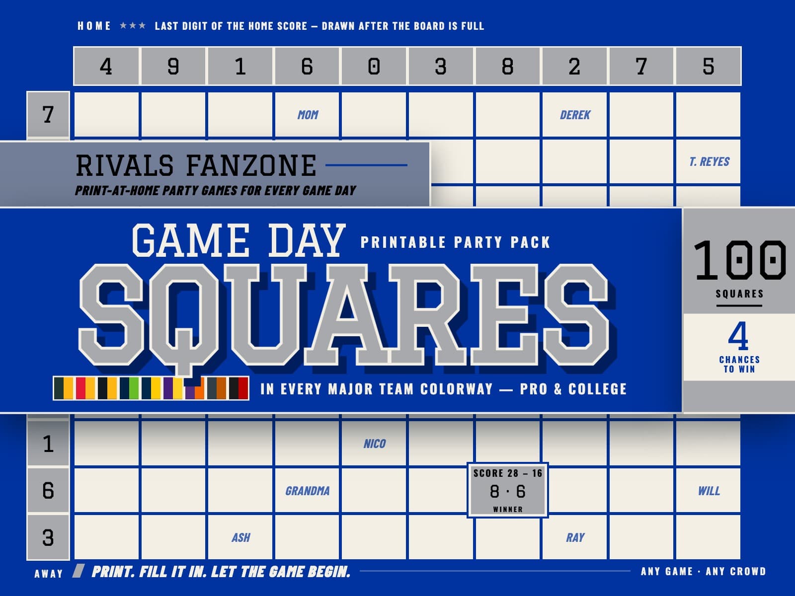 Kentucky Football Squares — preview 1